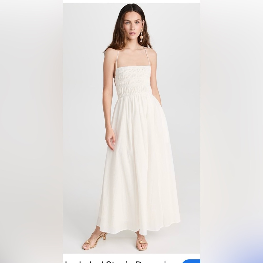Astr‎ White Cotton Smocked Maxi Dress